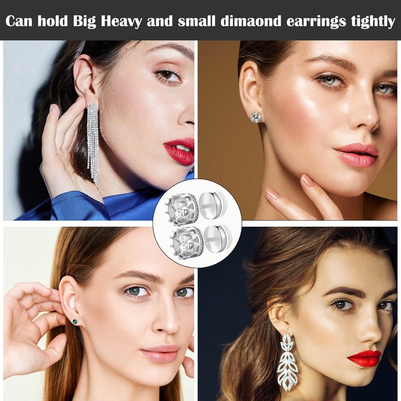 Formulen Silicone Earring Backs, 18K Gold Plated, Secure Locking for Heavy Earrings, Hypoallergenic Clear White - Image 5